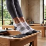 White and gray ankle socks with geometric midfoot pattern and athletic low-cut design